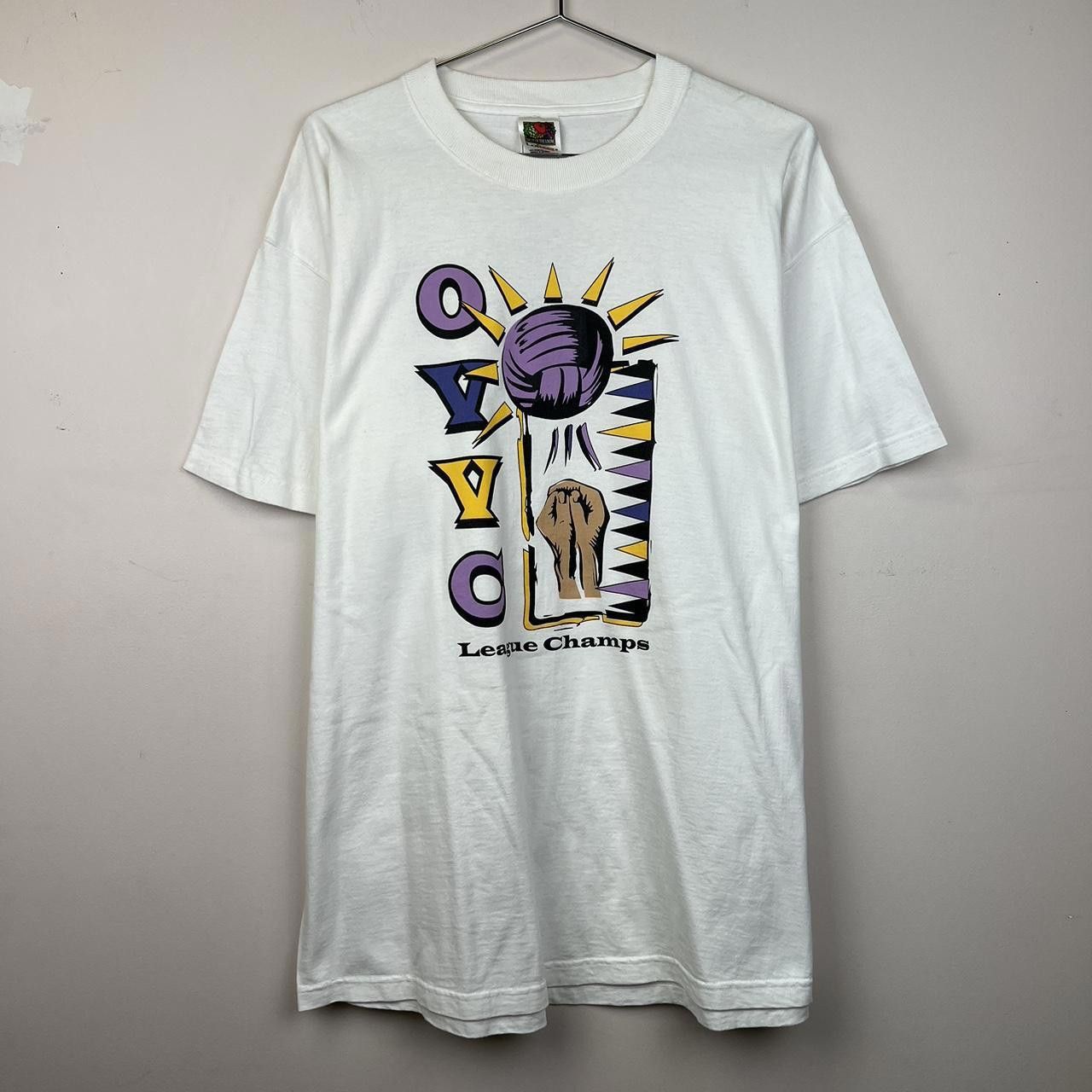 Fruit Of The Loom Vintage 90s League Champs Graphic T-Shirt - White Size US XL / EU 56 / 4 - 1 Thumbnail