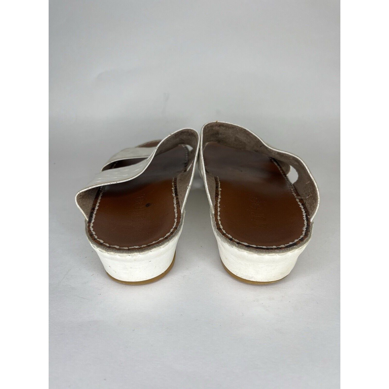 Other Barjeel White Leather Comfort Walking Wedge Slides Sandals W Size US 7.5 / IT 37.5 - 11 Thumbnail