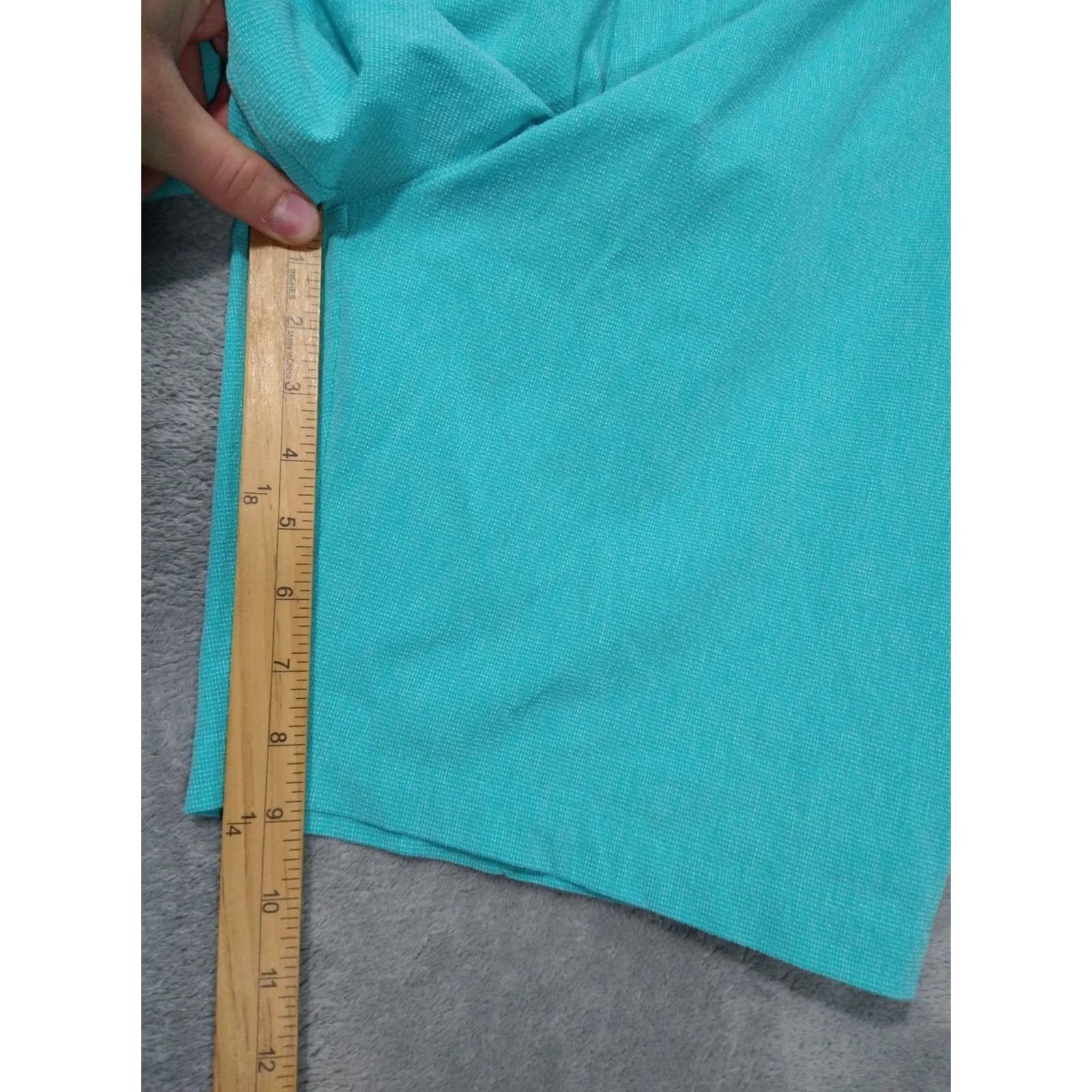 Adidas Adidas Shorts Mens 34 Turquoise Crosshatch Mid Rise Flat Front Golf Stretch Size US 34 / EU 50 - 5 Thumbnail