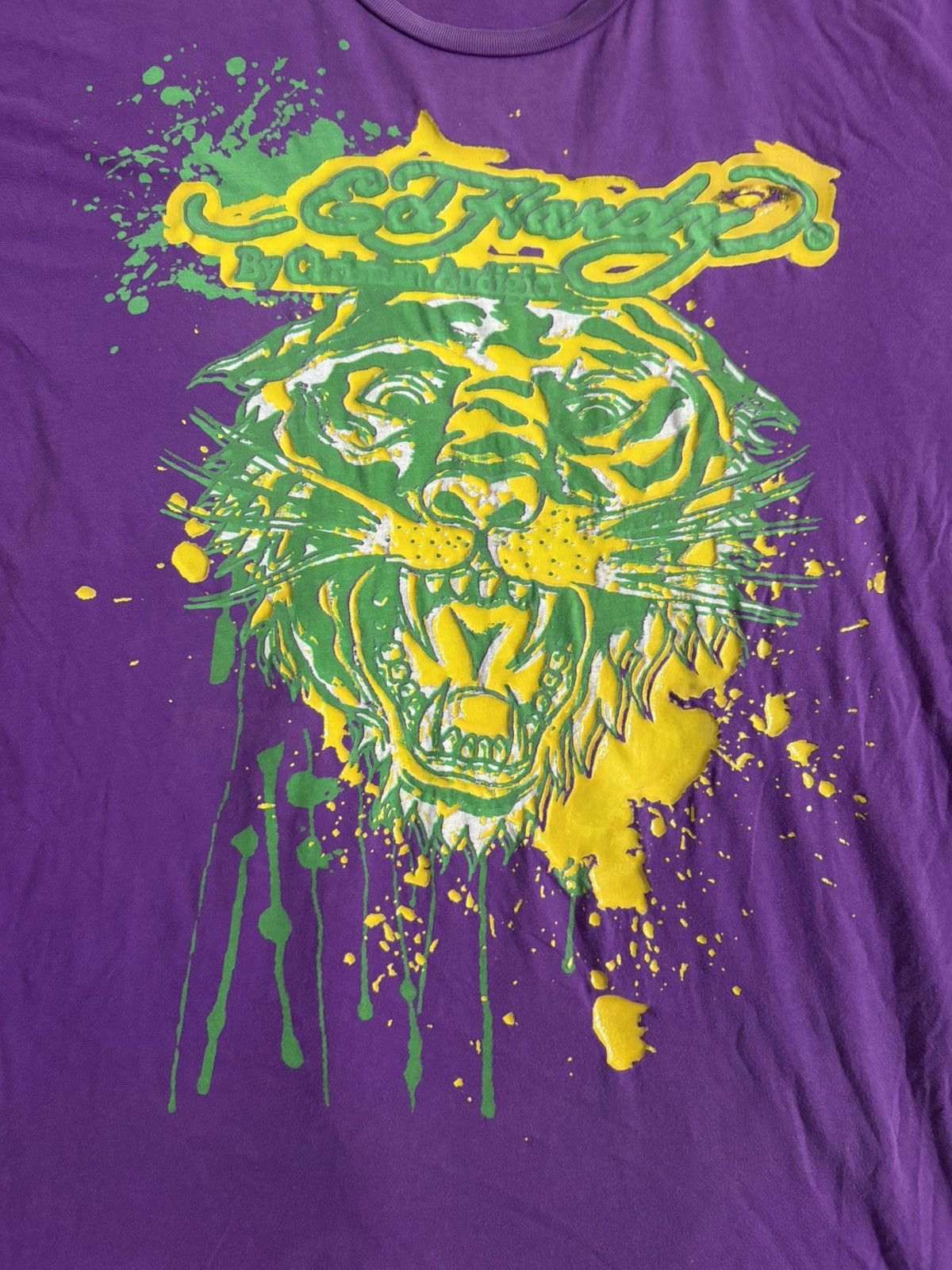 Ed Hardy 🔥HOT🔥VINTAGE ED HARDY BU CHRISTIAN AUDIGER BIG PRINT TEE Size US XXL / EU 58 / 5 - 2 Thumbnail