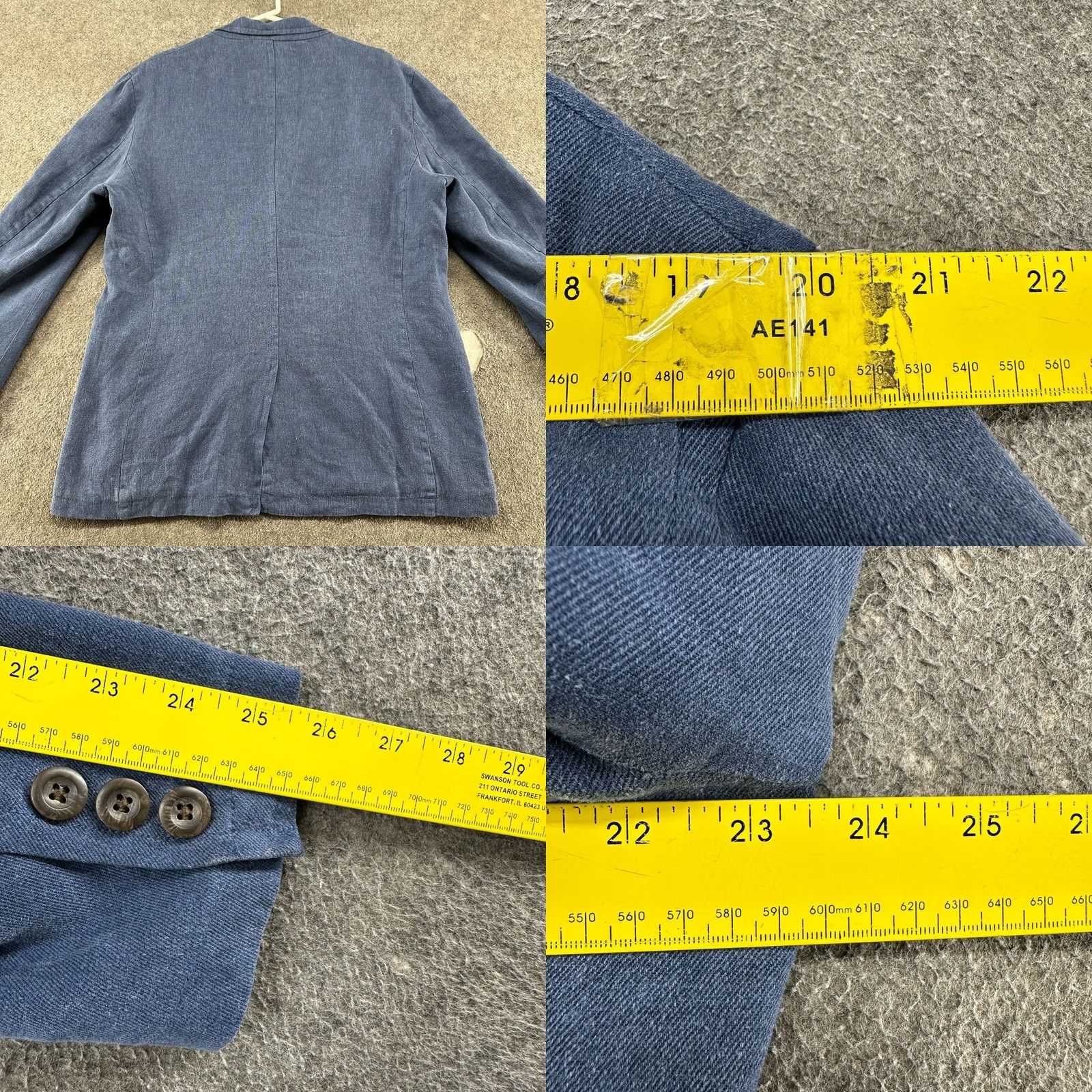 The Territory Ahead Territory Ahead Blazer Mens 42R Blue Jacket Solid Casual business Mens 90s Coat Blazer Single-Breasted Notch Lapel Shirt? Size 42R - 8 Thumbnail