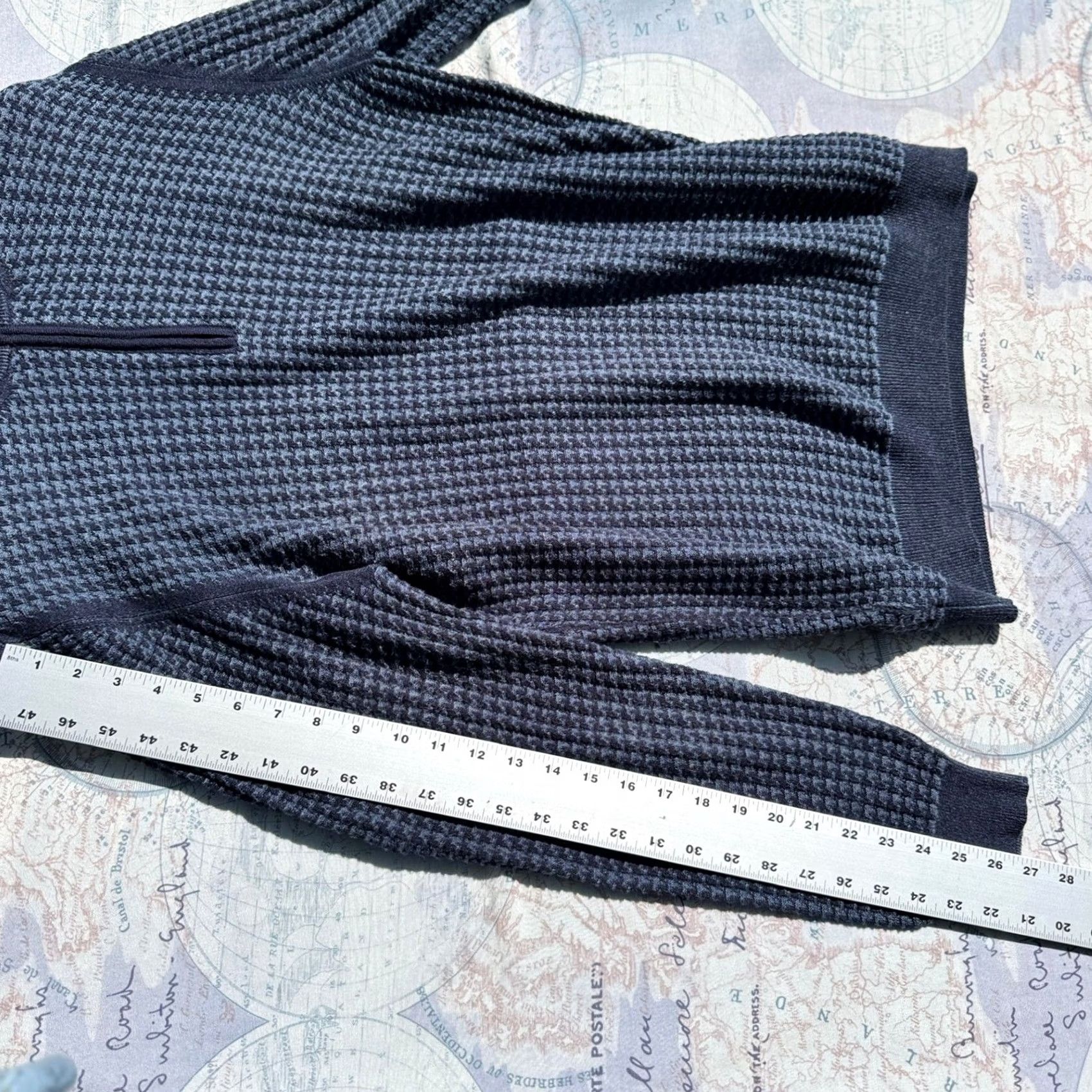 Vintage Tom James Blue Quarter Zip Pullover Sweater Textured Knit Cotton Blend Mens M/L Size US M / EU 48-50 / 2 - 6 Thumbnail