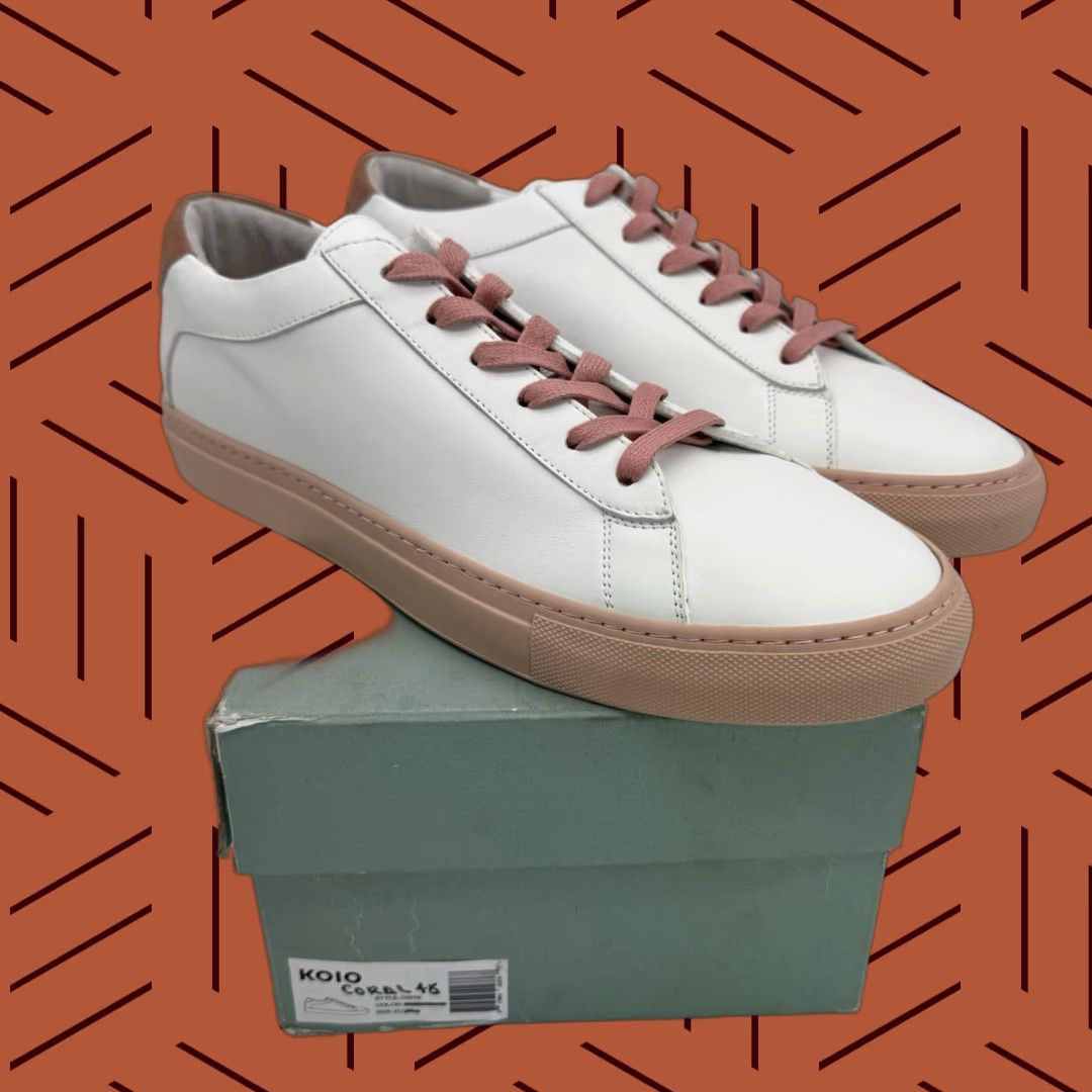 KOIO Capri Low Top Sneakers Men's Size 13 US 46 EU White Leather