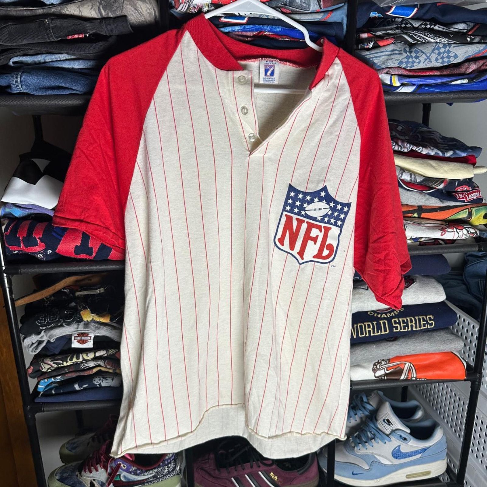 NFL Vintage 80s NFL Button Up Jersey Shirt Size US L / EU 52-54 / 3 - 1 Thumbnail