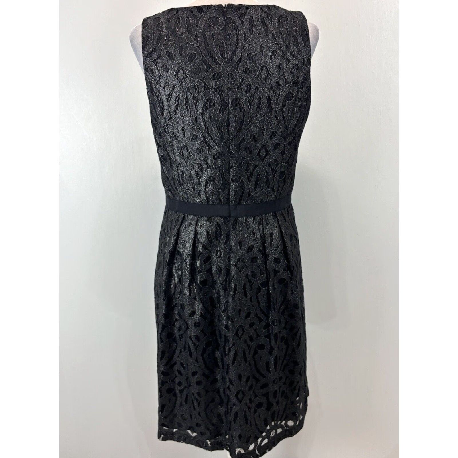 Ralph Lauren Lauren Ralph Lauren Lace Overlay Cocktail Party Dress, Black, Size 10, Sleeveless, Womens Size L / US 10 / IT 46 - 3 Thumbnail