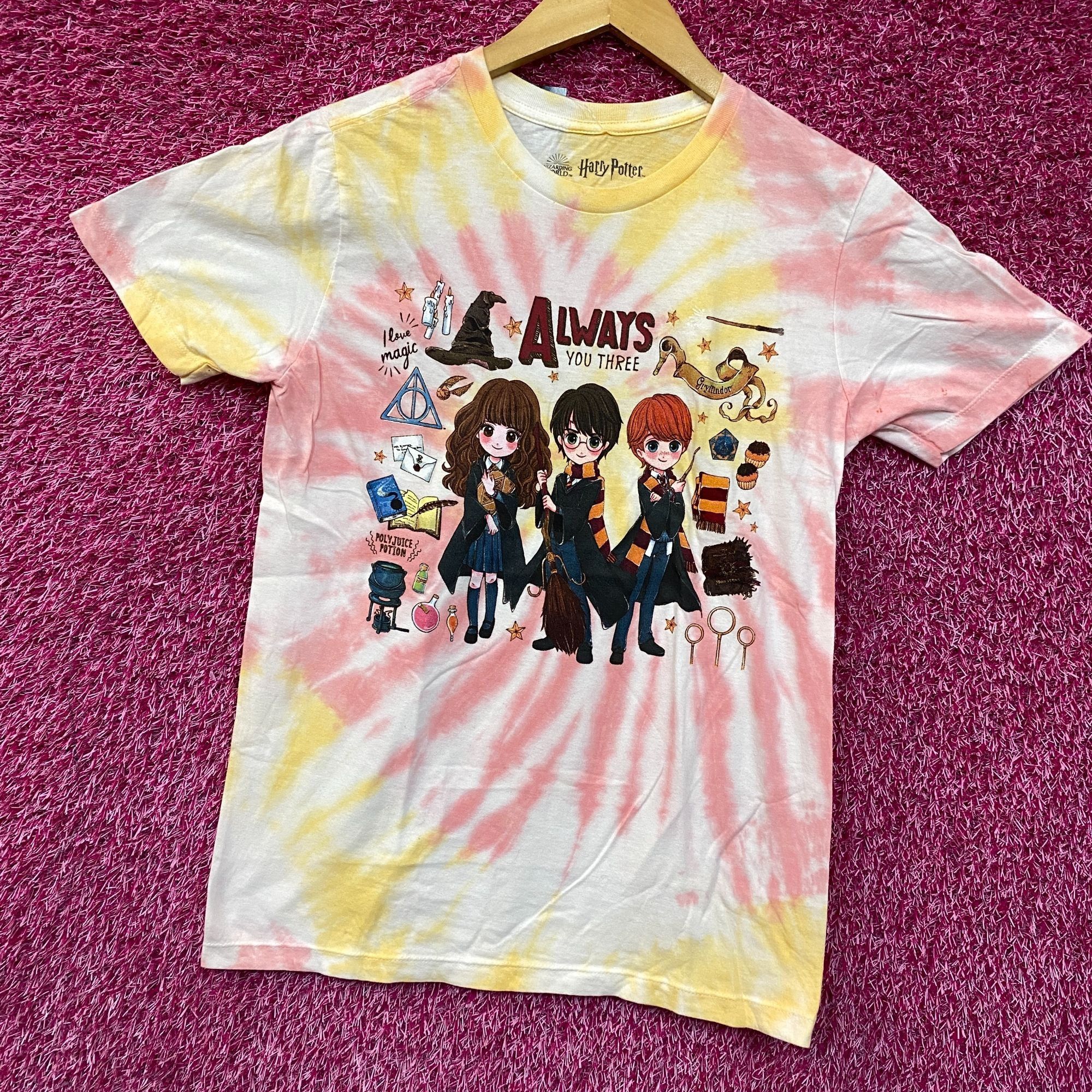 Warner Bros Harry Potter Chibi Hermoine, Ron, Harry tiedye T-shirt size Size US S / EU 44-46 / 1 - 3 Thumbnail