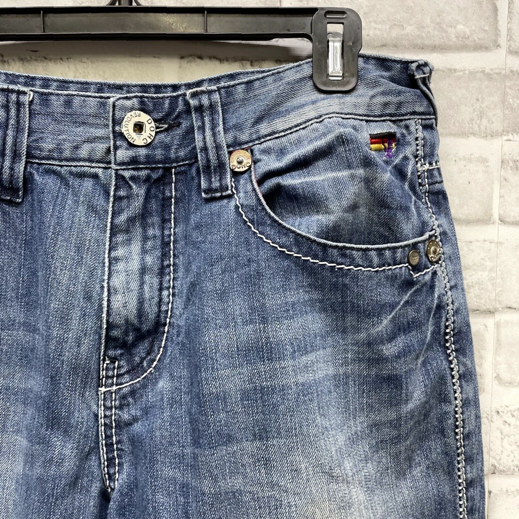 Vintage DOHC Revolution Jeans Straight Leg Mens 34x32 Blue Regular 34 Inseam Size US 34 / EU 50 - 2 Thumbnail
