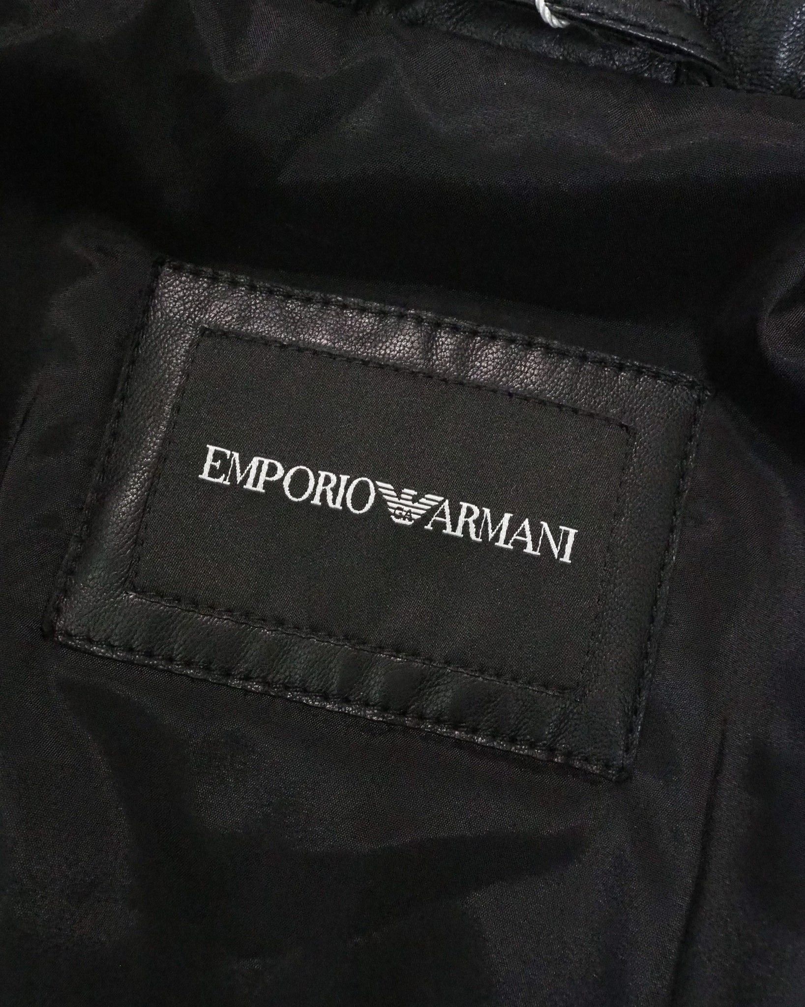 Emporio Armani Emporio Armani Textured Stretch Leather Bomber Jacket $1440 Size US M / EU 48-50 / 2 - 4 Thumbnail