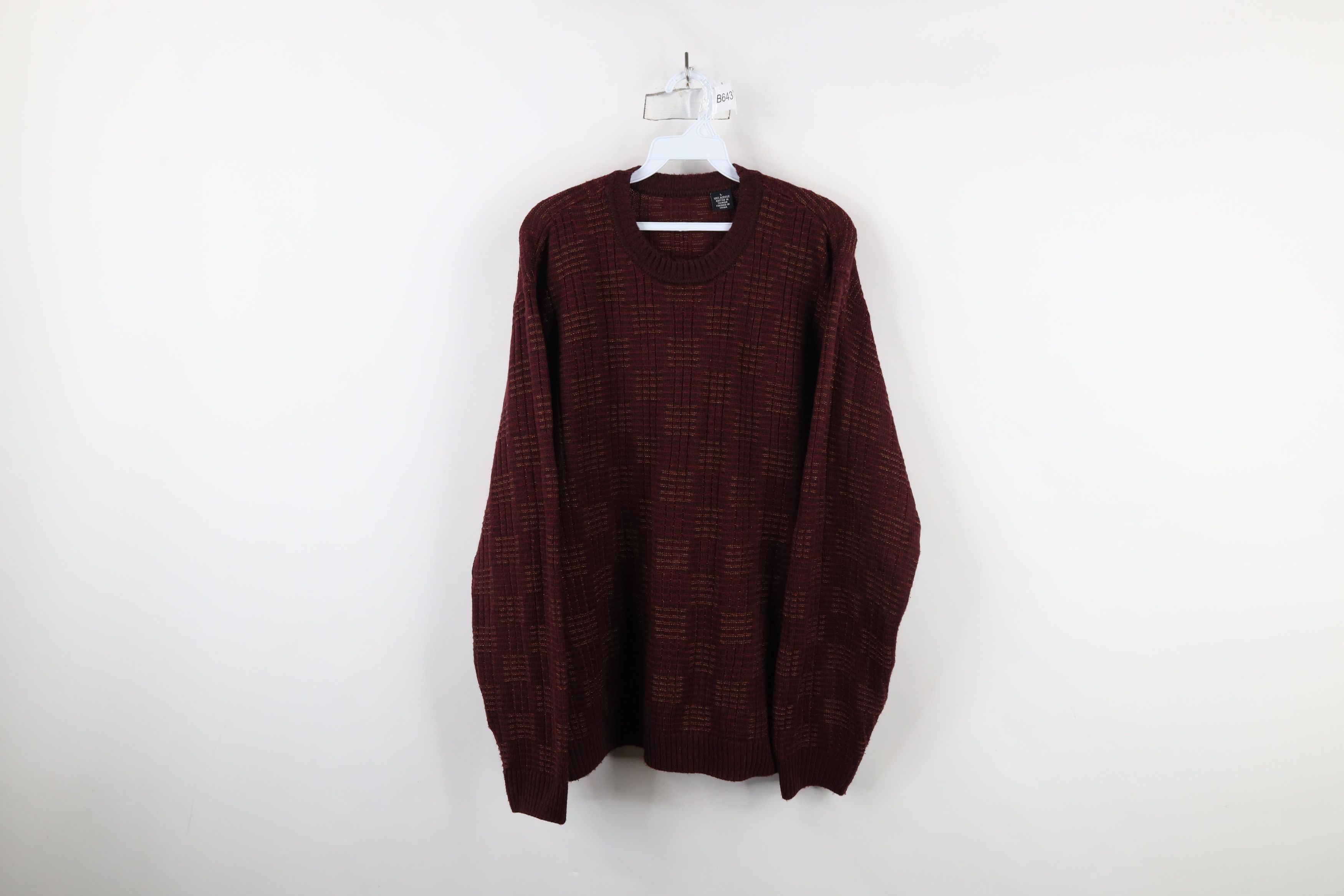 Vintage Vintage 90s Streetwear Ribbed Knit Crewneck Dad Sweater Size US L / EU 52-54 / 3 - 1 Thumbnail