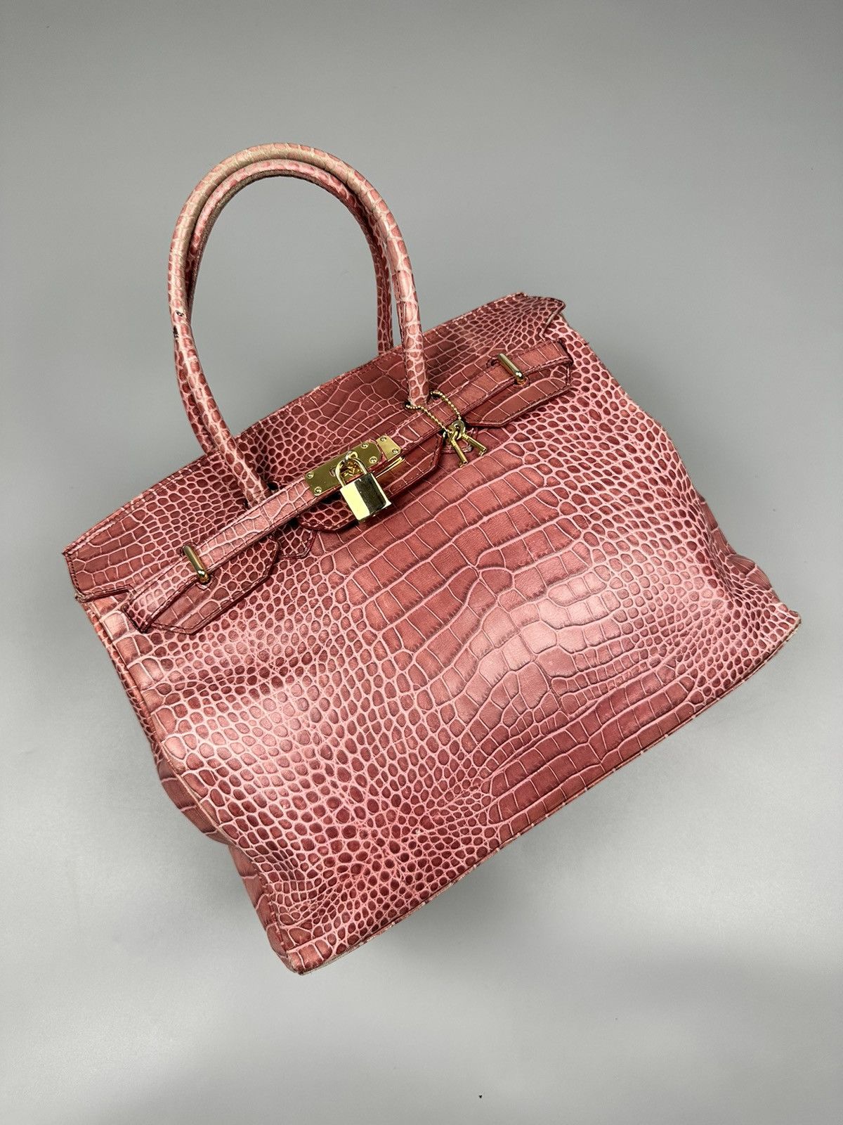 Vera Pelle Hermes Birkin Inspired Italian Vera Pelle Orobianco Bag Size ONE SIZE - 2 Thumbnail