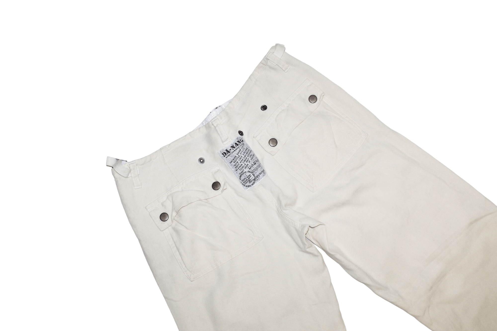 Japanese Brand Y2K🔥DA-NANG Surplus Indo Chine Cream Silk Cargo Pants Size US 30 / EU 46 - 7 Thumbnail