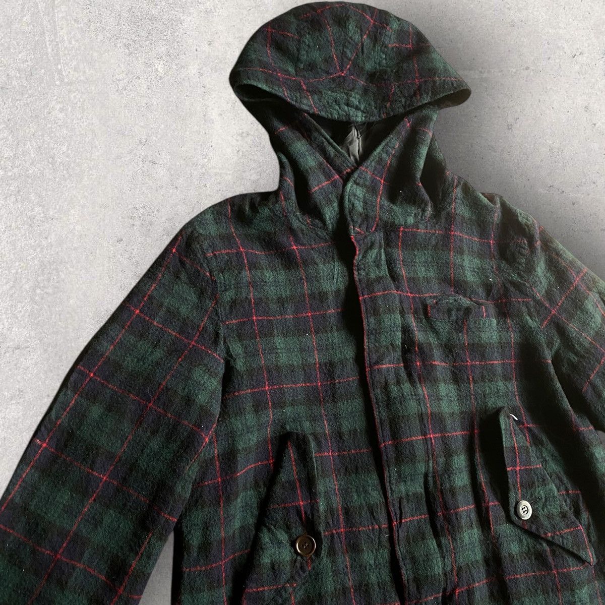 Undercover FW14 Wool Green Tartan Parkas Size US L / EU 52-54 / 3 - 4 Thumbnail