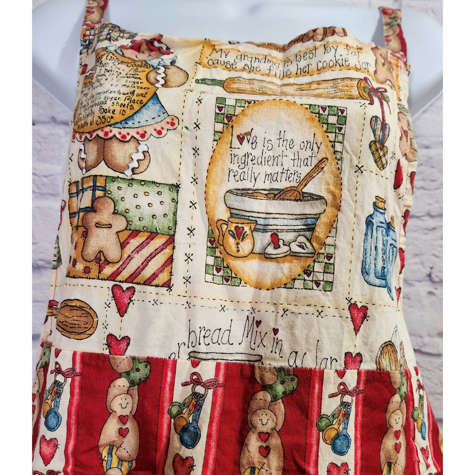 Other VTG Gingerbread Man Cooking Print Apron Pocket Tie Back Size ONE SIZE - 2 Thumbnail