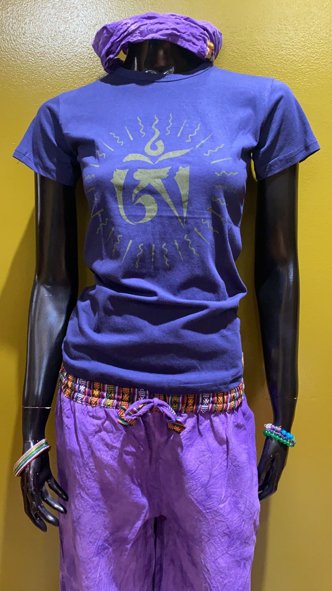 Other Tibetan Om Symbol Painted Tee: 100% Organic Cotton T Shirt Size S / US 4 / IT 40 - 2 Thumbnail