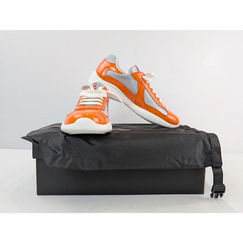 Prada o1rshd1 America's Cup Vernice Bike Sneakers in Papaya Arge Size US 9 / EU 42 - 18 Thumbnail