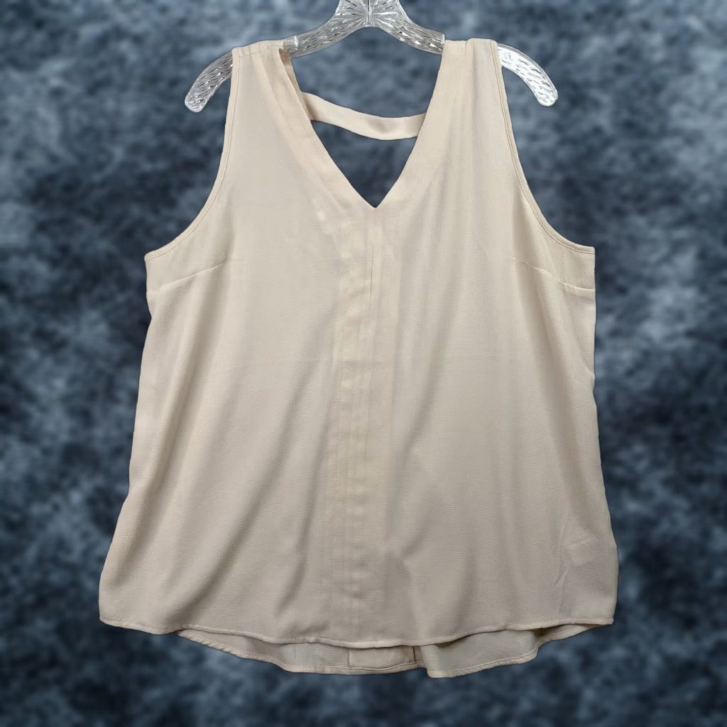 Vintage Maurices Womens Top Sz XL Peach Sheer V Neck Strappy Flowy Stretch Classic Y2K Size XL / US 12-14 / IT 48-50 - 1 Thumbnail
