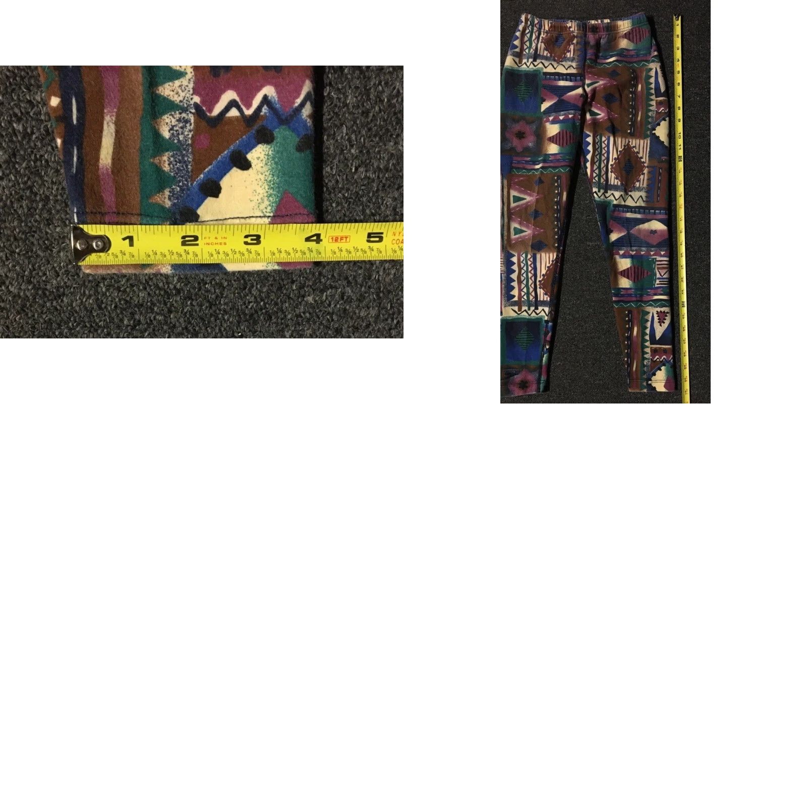 Speedo Vtg 90s Speedo Abstract Art All Over Print Leggings M USA Track Gym PE Beach Vaporwave 80s Womens Leggings Size 32" / US 10 / IT 46 - 9 Thumbnail