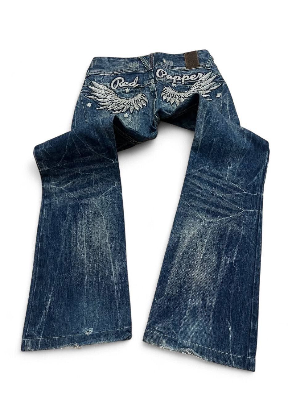 Japanese Brand Flared RedPepper Wings low rise distressed mud rusty bootcut Size US 29 - 4 Thumbnail