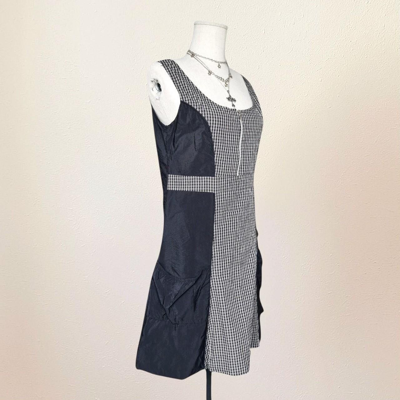 Cop Copine Gorpcore Black Gingham Dress with Zipper, utility, dystopian Size S / US 4 / IT 40 - 4 Thumbnail