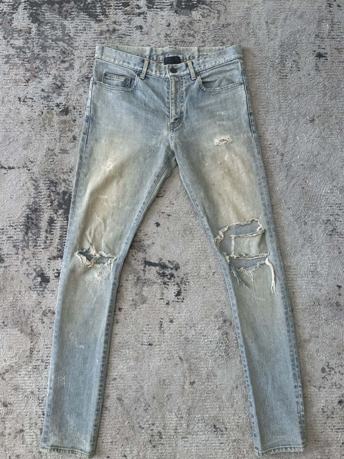 Saint Laurent Paris Saint Laurent Crash Denim Jeans Size US 30 / EU 46 - 1 Thumbnail