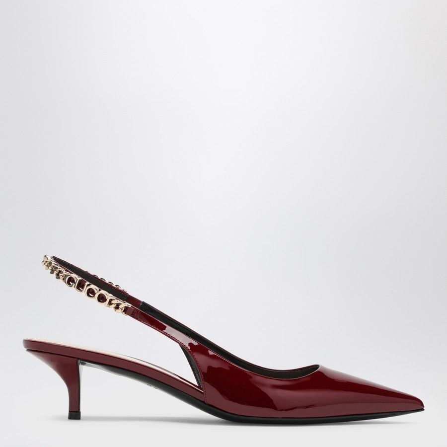 Gucci o1d2blof0824 Leather Signorina Decollete in Dark Red Size US 8 / IT 38 - 1 Thumbnail