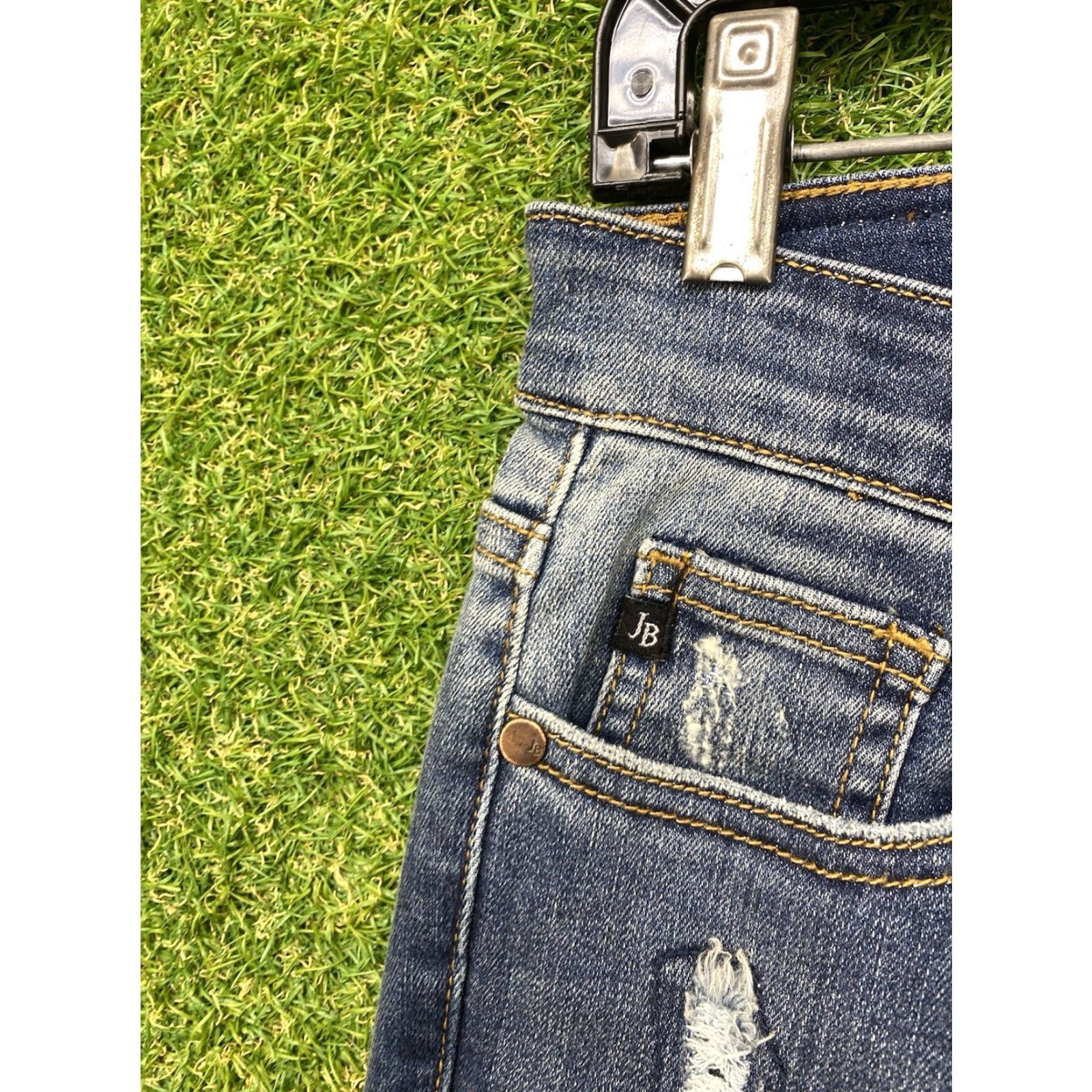 Vintage Judy Blue Jeans Womens Skinny Fit Stretch Distressed 26x28 Blue 3/26 Patch Flannel Vintage: No Zip Jeans Mens? Size 26" / US 2 / IT 38 - 4 Thumbnail