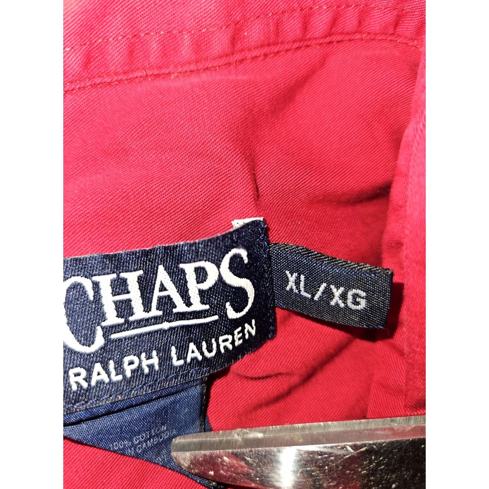 Chaps VINTAGE Chaps Ralph Lauren Shirt Mens XL Red Button-Down Crest Logo Casual Size US XL / EU 56 / 4 - 2 Thumbnail