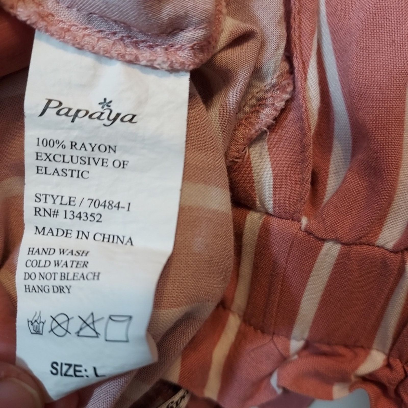 Other Papaya Pink White Stripe Paper Bag Drawstring Wide Pants Size 34" / US 12 / IT 48 - 11 Thumbnail