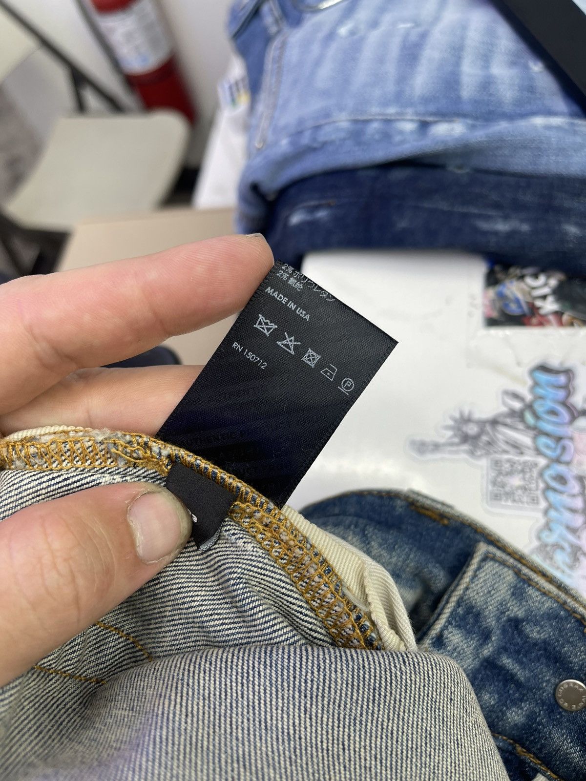 Amiri Amiri MX1 (Orange Plaid) jeans blue Size US 33 - 11 Thumbnail