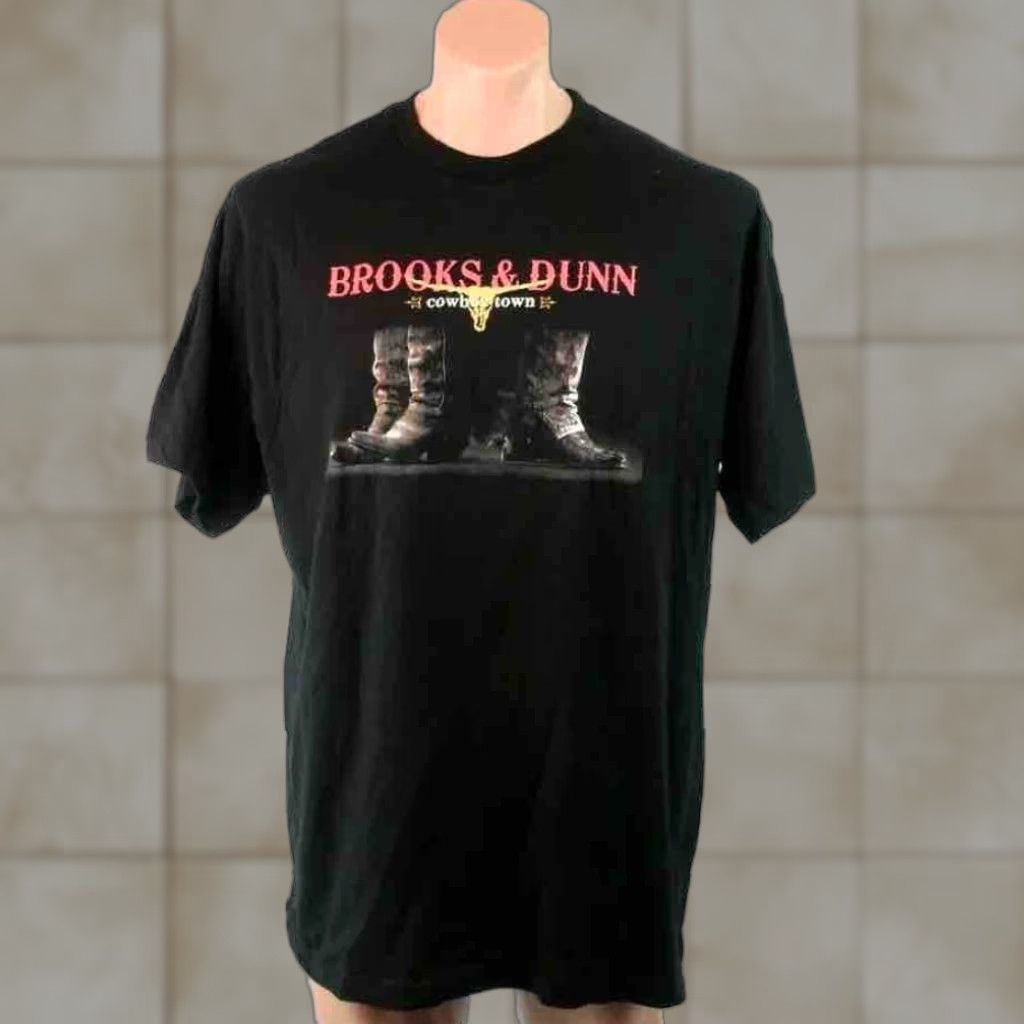VINTAGE Brooks Dunn Cowboy Country Concert T-Shirt 2XL Mens