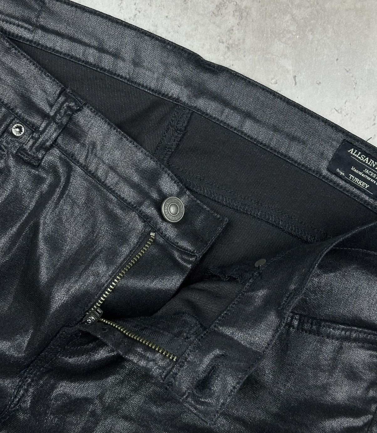 Allsaints All Saints Spitalfields Pants Women 32 Black Coated Low Rise Size 32" / US 10 / IT 46 - 7 Thumbnail