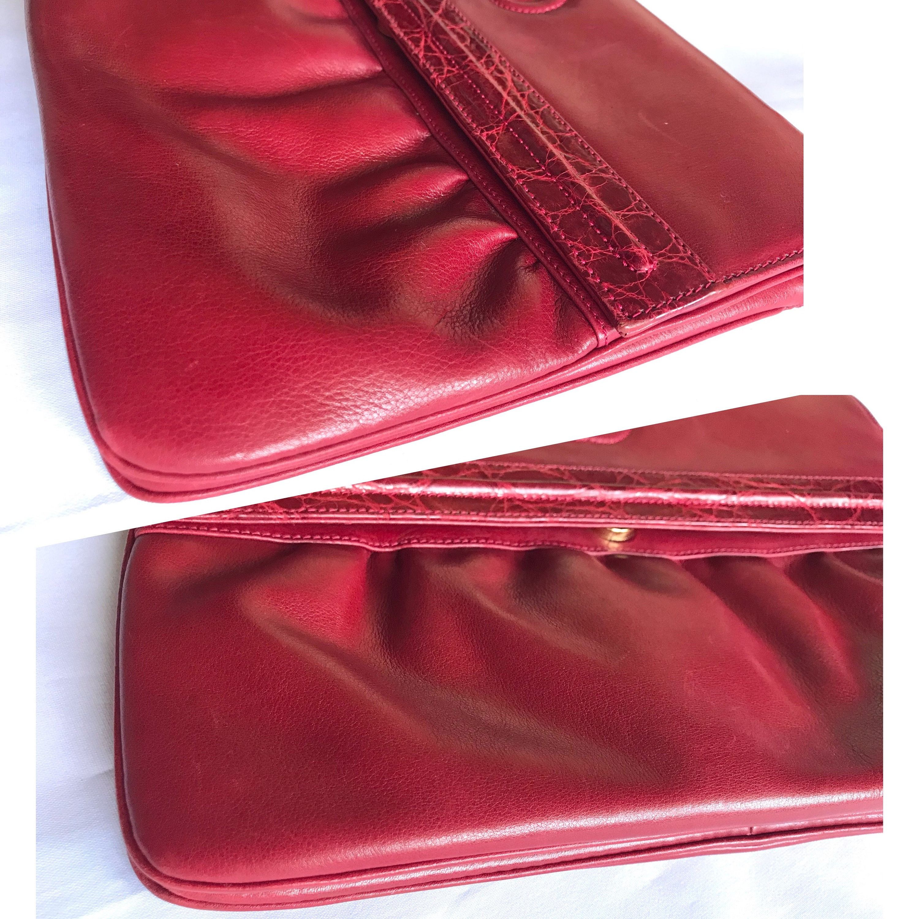 Gucci Vintage GUCCI wine red shoulder bag with GG engraved flap Size ONE SIZE - 6 Thumbnail