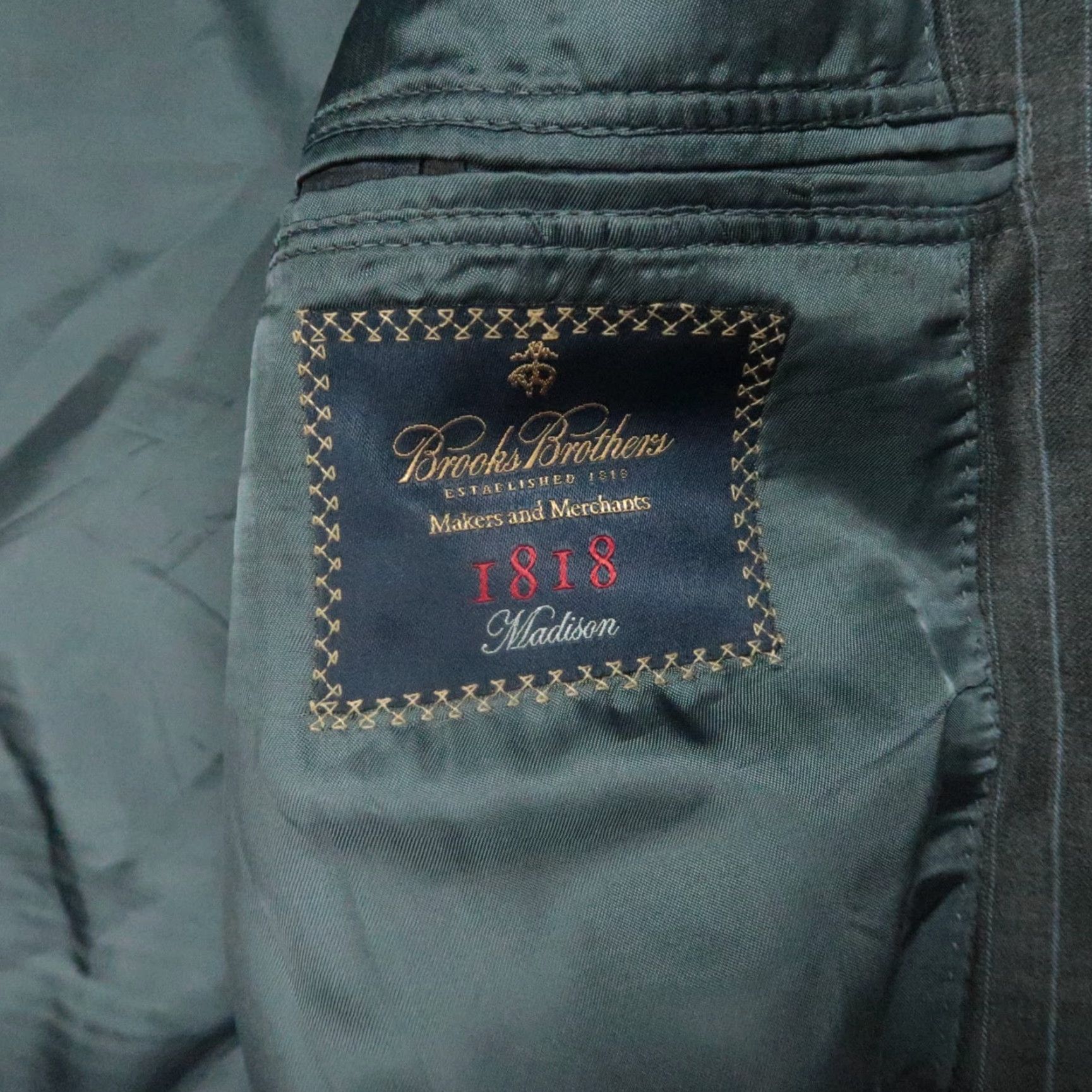 Brooks Brothers Brooks Brothers Blazer Mens 43R Gray Wool Pinstripe 1818 Madison Saxxon Jacket Size 46R - 5 Thumbnail