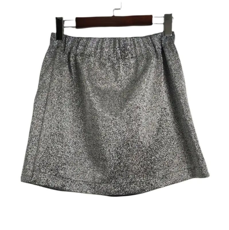 Louis Vuitton Louis Vuitton Silver Nylon A-Line Skirt 0089 Size 23" - 1 Thumbnail