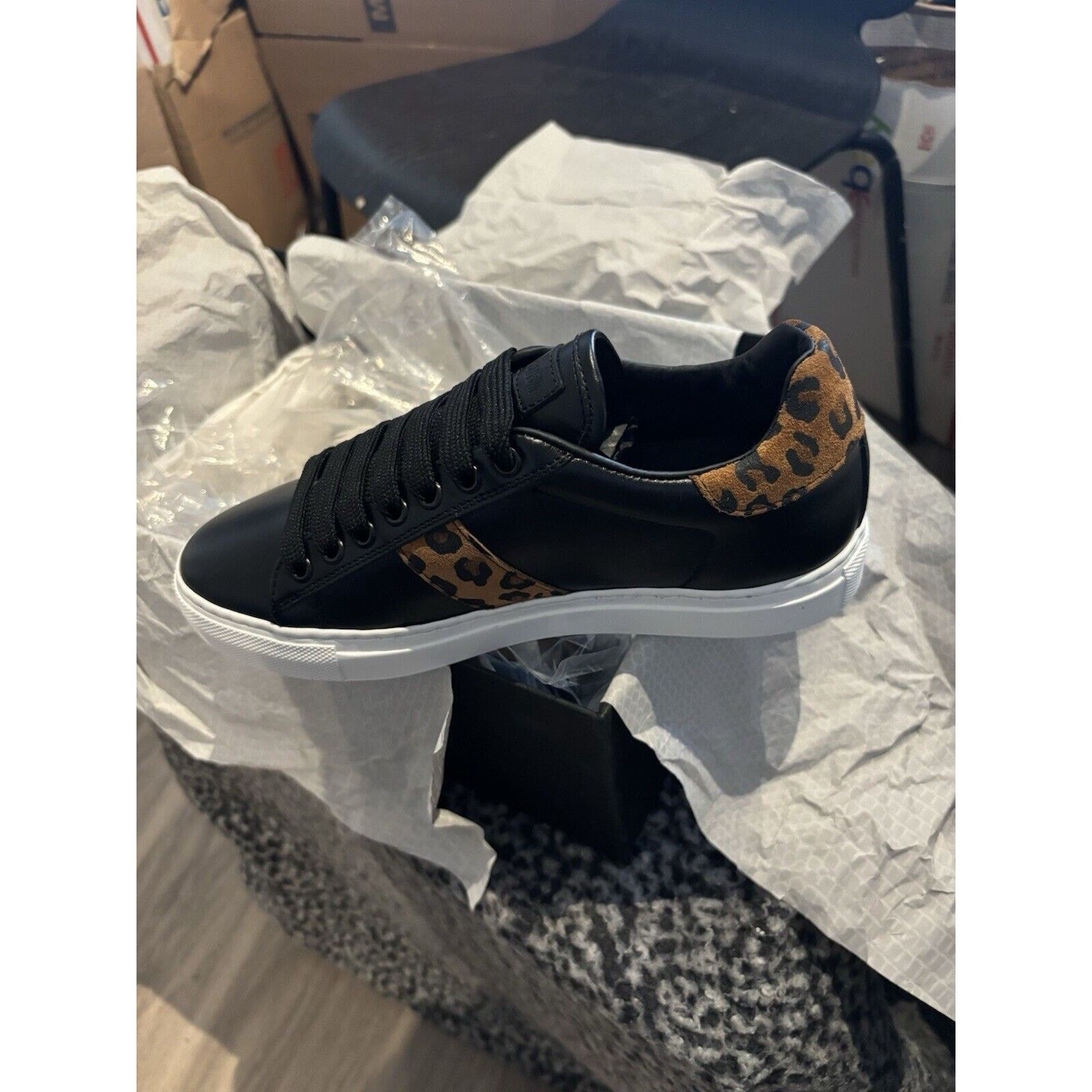 Cavalli Class × Just Cavalli × Roberto Cavalli Roberto Cavalli Leopard Print Black Low Sneaker 5.5 NIB $500 Size US 5.5 / IT 35.5 - 15 Thumbnail