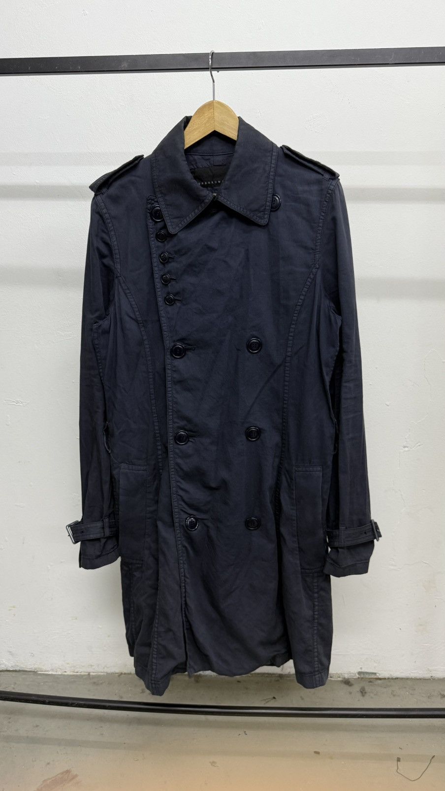 Issey Miyake Sunao Kuwahara Asymmetrical Button Double Breast Long Coat Size US M / EU 48-50 / 2 - 2 Thumbnail