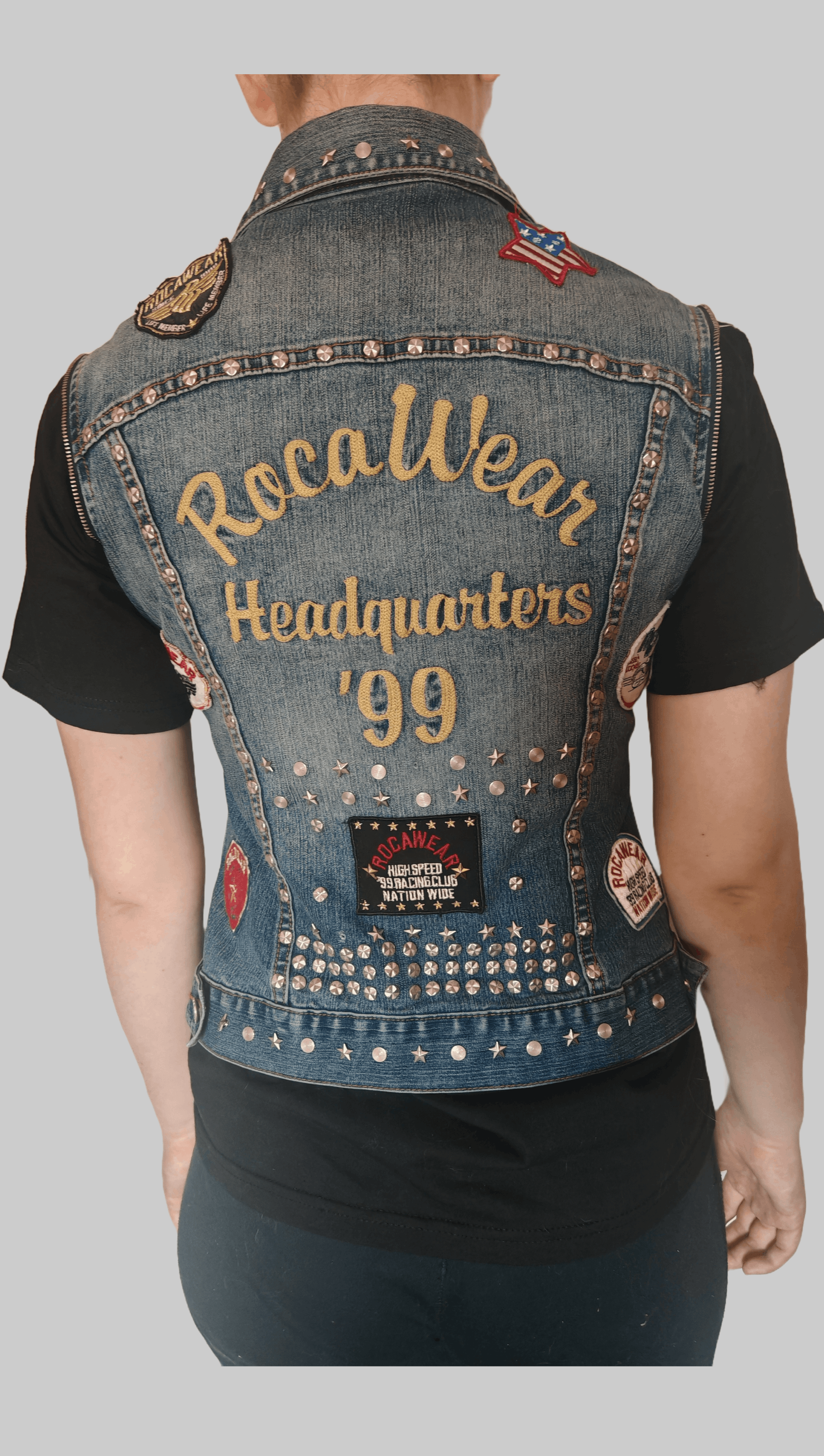 Rocawear Rare VTG Roca Wear Headquarters 99 Denim Studded Vest size L Size L / US 10 / IT 46 - 1 Thumbnail
