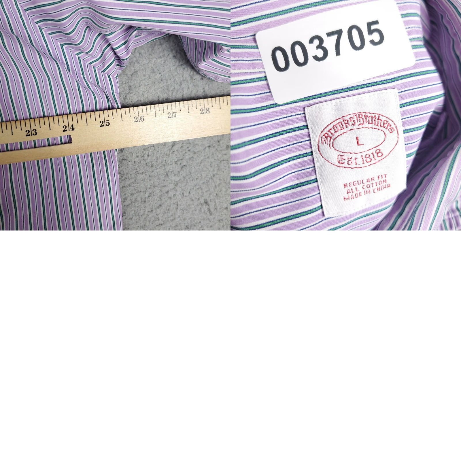 Brooks Brothers VINTAGE Brooks Brothers Purple Striped Button-Up Shirt Large Casual Long Sleeve Mens Size US L / EU 52-54 / 3 - 8 Thumbnail
