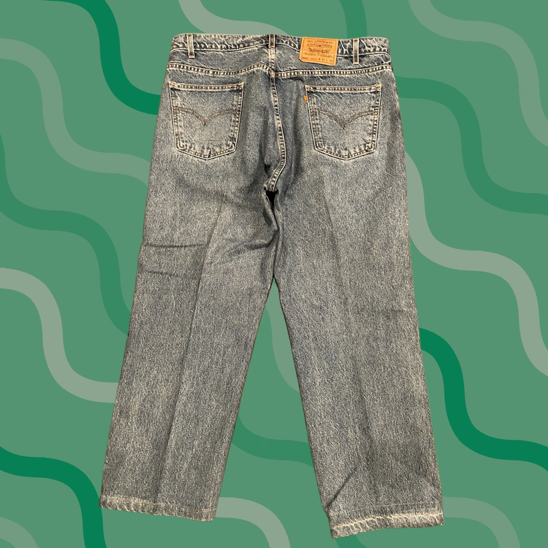Levi's VINTAGE Levi's 505 Jeans Men 38x27 Regular Straight Orange Tab 90s Denim Cotton Medium Blue Mens Jeans Regular Fit 90s Levi's 500 Series Model Size US 38 / EU 54 - 1 Thumbnail