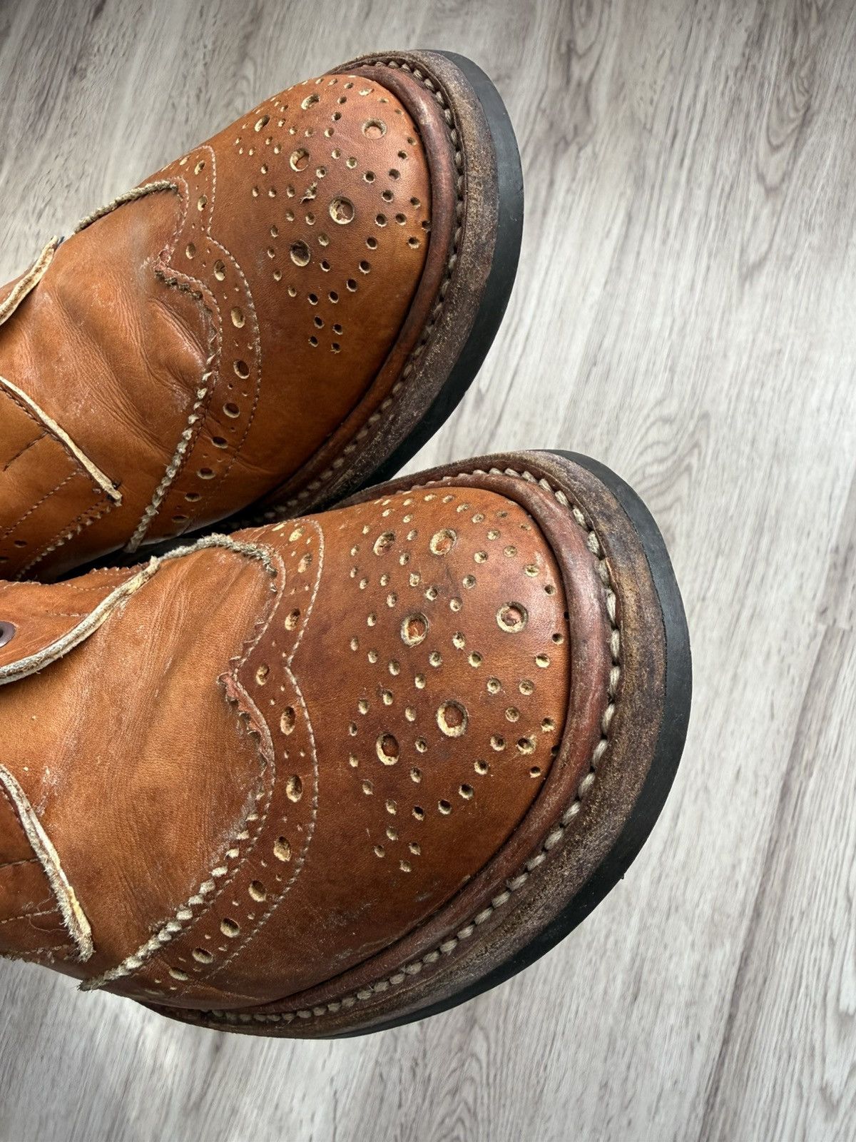 Tricker's Vintage Tricker’s Stow Country Brogue Boots Brown Leather Size US 8 / EU 41 - 6 Thumbnail