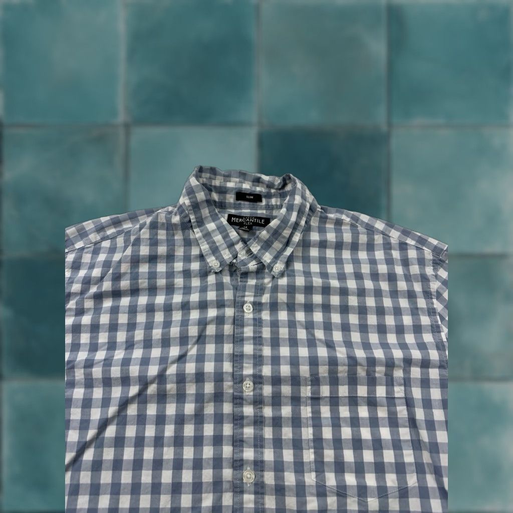 J.Crew J.Crew Shirt Mens XL Blue Gingham Plaid Button Long Sleeve Slim Flex Size US XL / EU 56 / 4 - 1 Thumbnail