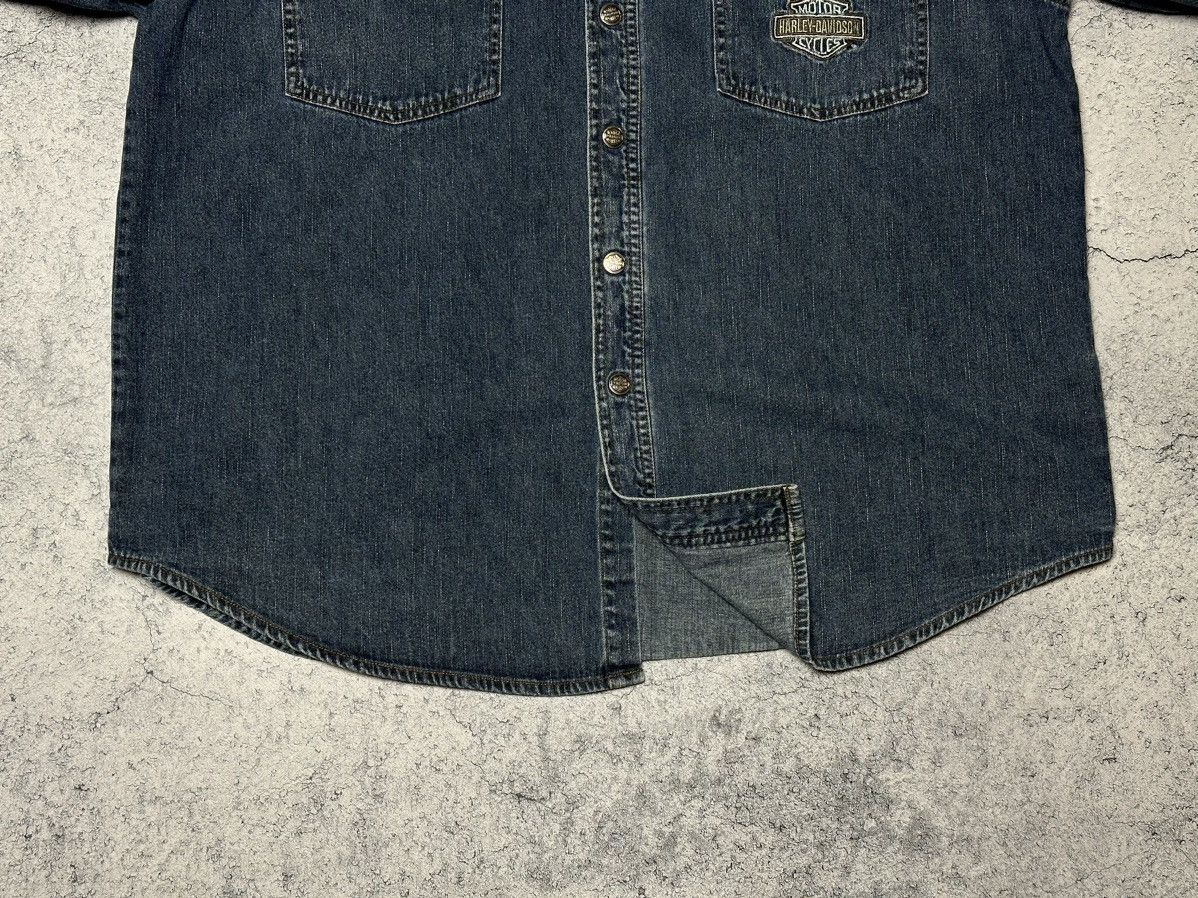Vintage Vintage Harley Davidson Denim Button Shirt Size US XL / EU 56 / 4 - 3 Thumbnail