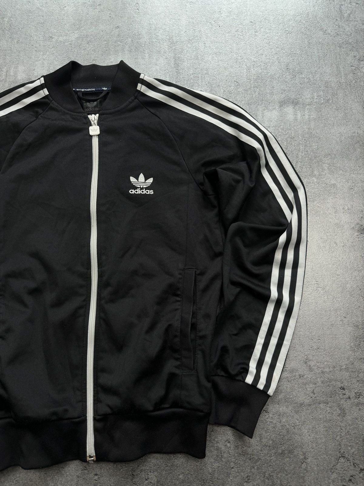 Adidas × Vintage Adidas 3 Stripes Vintage zip black logo boxy rap skate y2k Size US XS / EU 42 / 0 - 2 Thumbnail