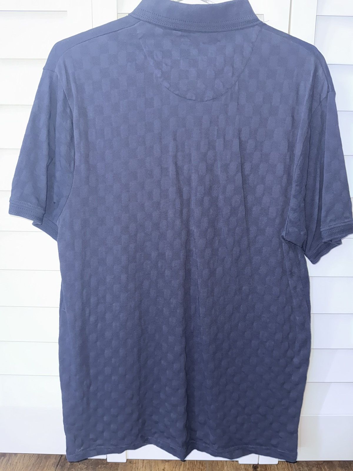 Denim & Flower Denim & Flower textured polo shirt men’s medium navy blue Size US M / EU 48-50 / 2 - 6 Thumbnail
