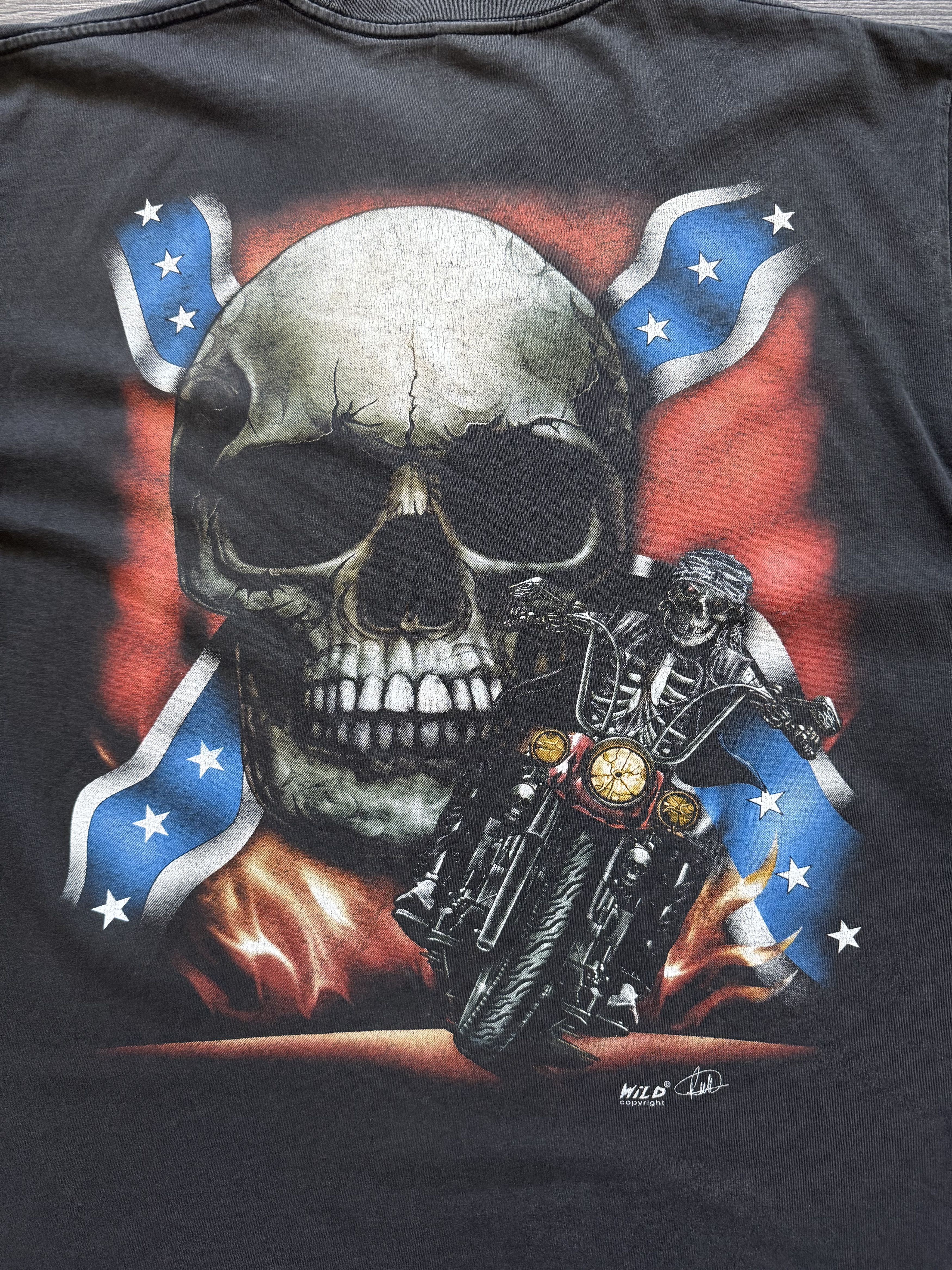 Vintage Vintage Y2K Harley Style AOP Skull Biker Tee Large Size US L / EU 52-54 / 3 - 9 Thumbnail