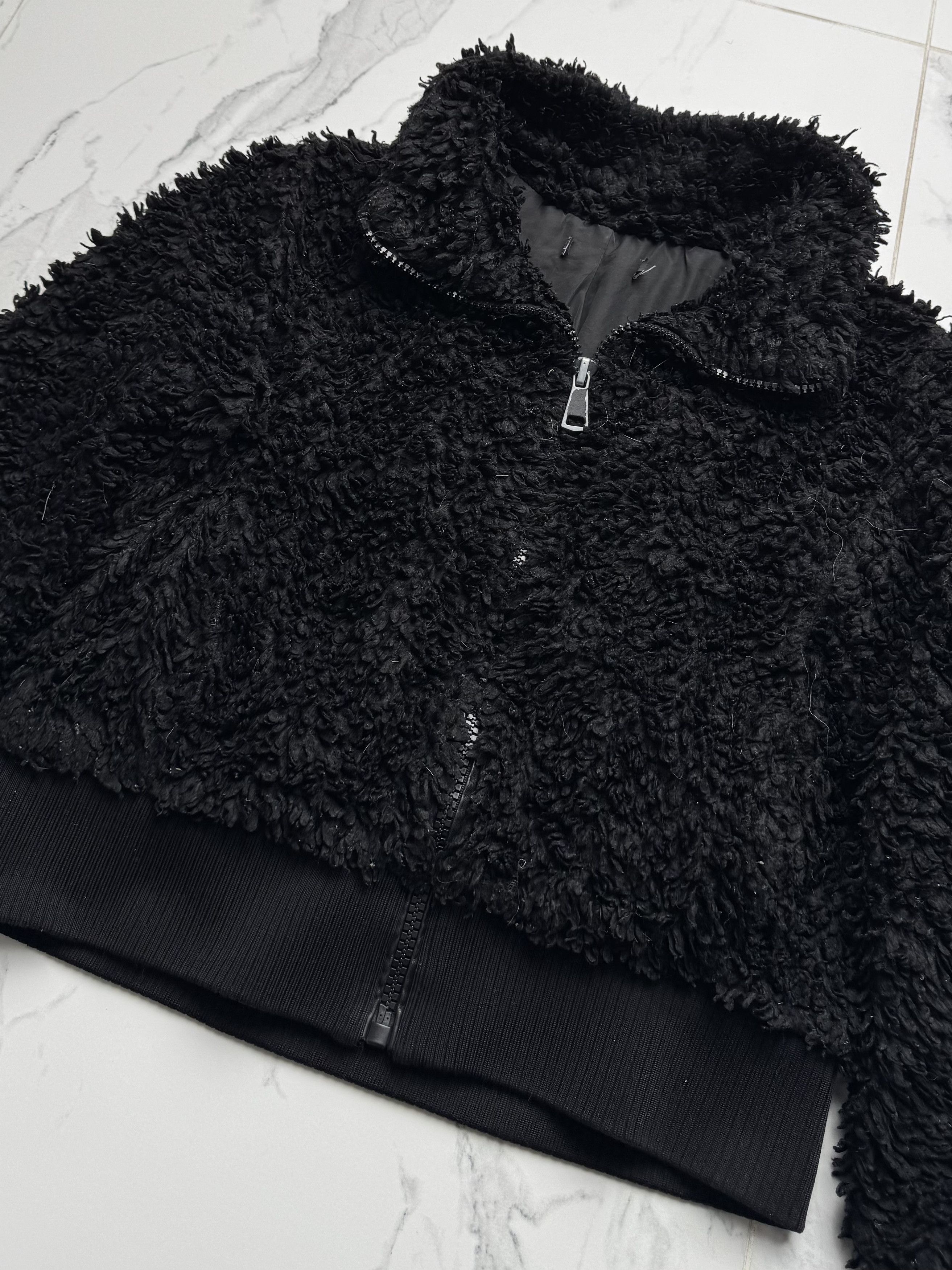 Vintage Vintage Black Teddy Fleece Jacket Women's Zip Up Cropped Size M / US 6-8 / IT 42-44 - 5 Thumbnail