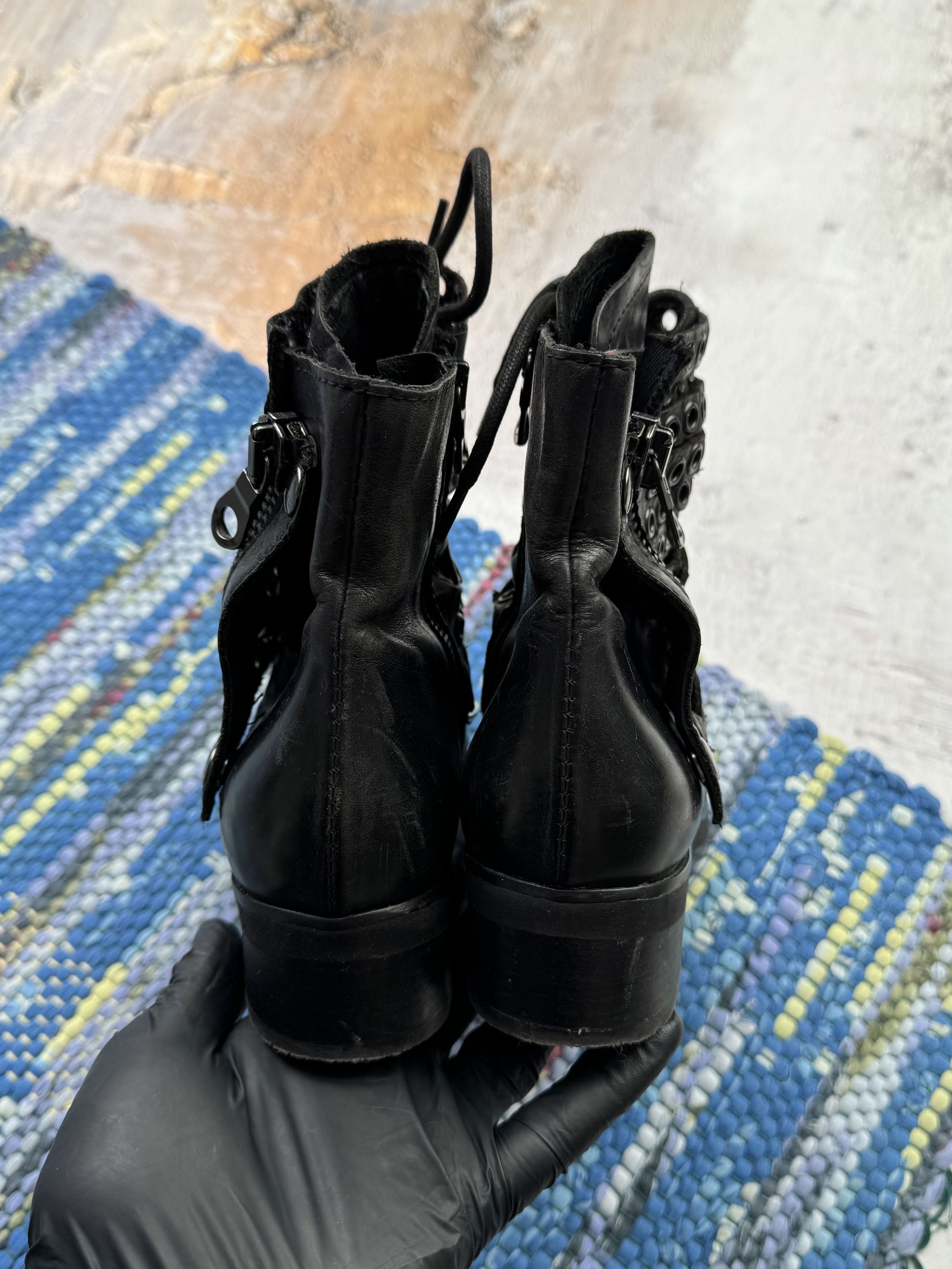 If Six Was Nine Vintage Leather Boots With Straps D15 A780(629) Size US 8 / IT 38 - 9 Thumbnail