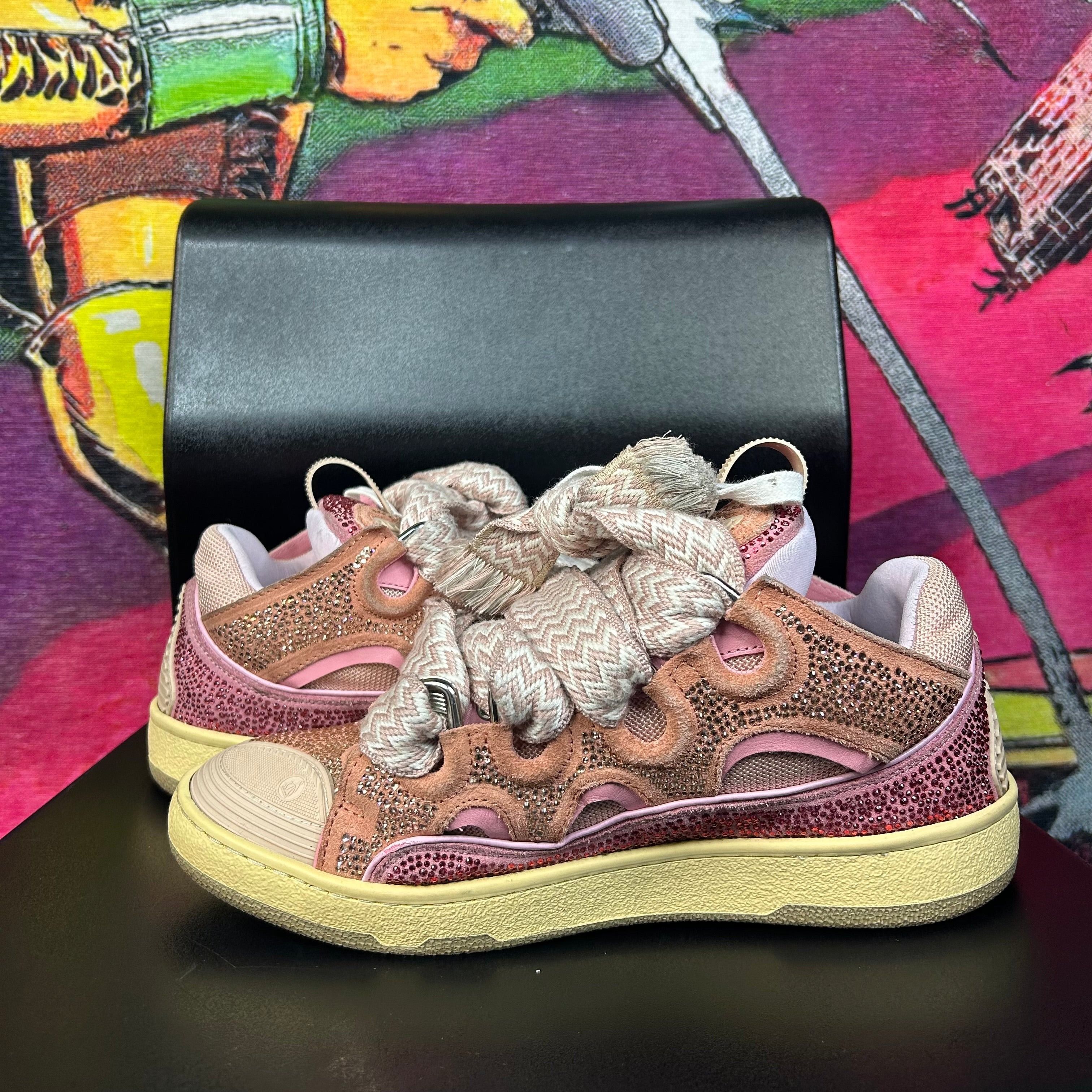 Lanvin Lanvin Curb Sneakers Crystal Embellished Pink Size 41 / 8 Size US 8 / EU 41 - 2 Thumbnail