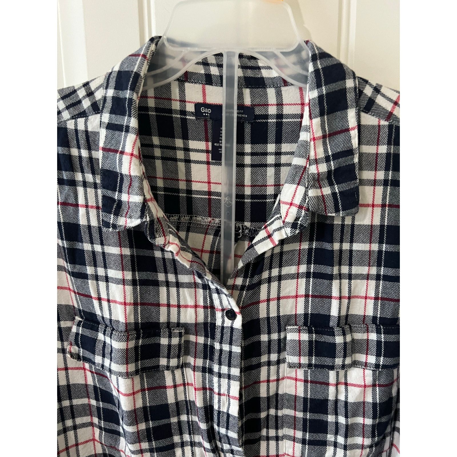 Gap GAP Women's Button Down Long Sleeve Boyfriend Flannel Shirt Size S / US 4 / IT 40 - 5 Thumbnail