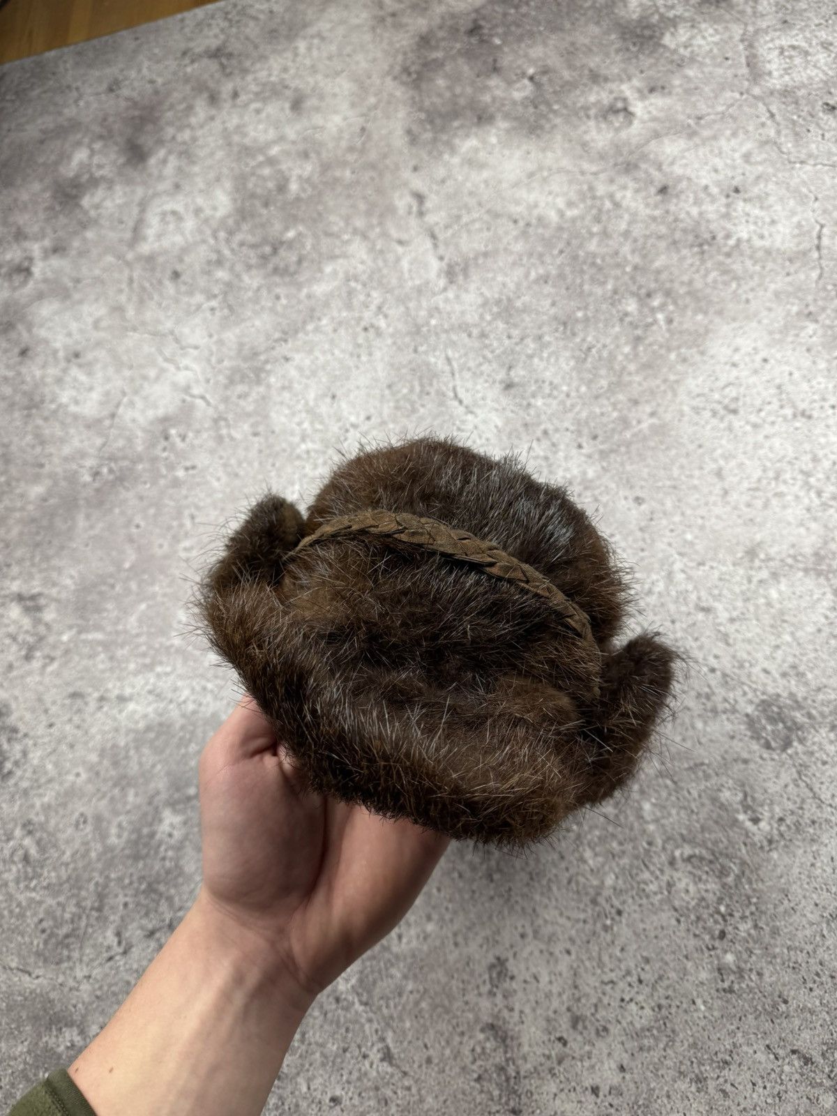 Japanese Brand Vintage Real Fur Trapper Cap Ushanka Hat Fox Muskrat Winter Size ONE SIZE - 4 Thumbnail